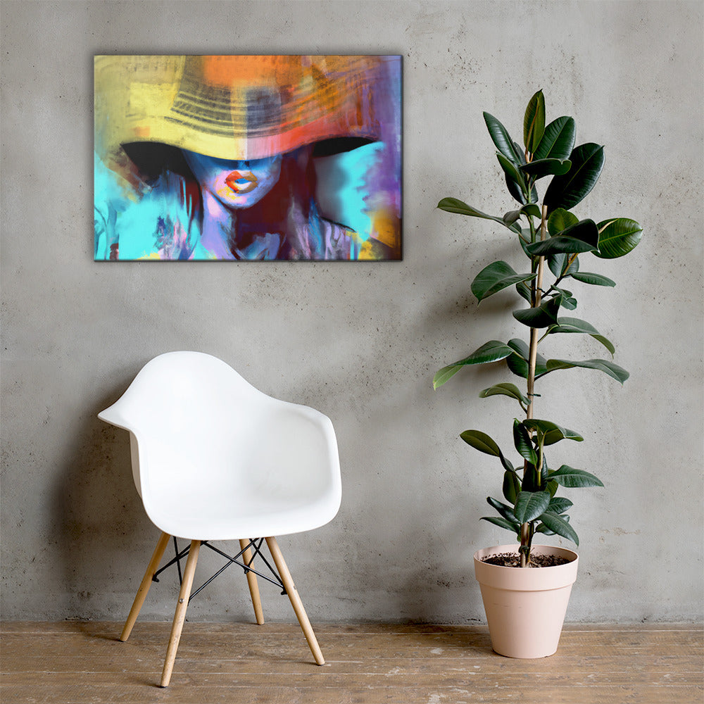 Woman in the Big Hat, She Vibes, Digital Art, Canvas Print, High Quality Image, For Home Decor & Interior Design