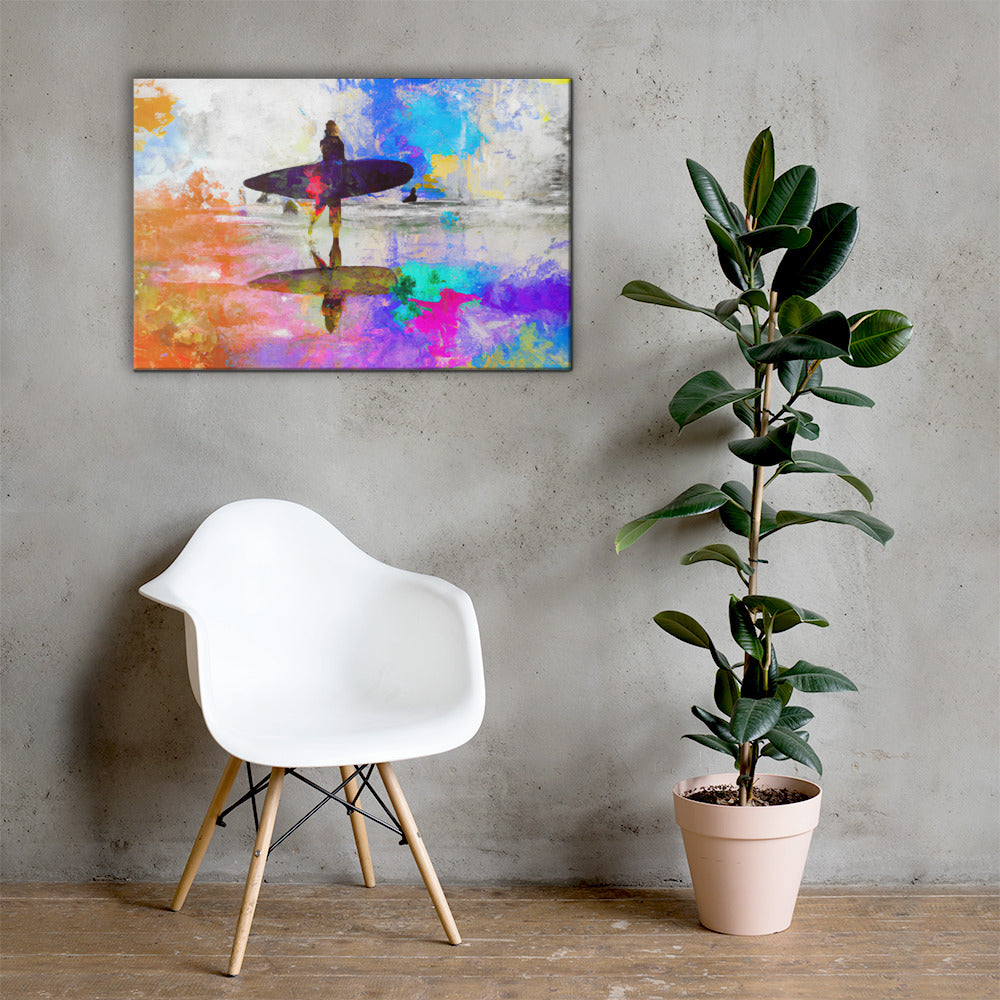 Surf's Up, Beach Life, Digital Art, Canvas Print, High Quality Image, For Home Decor & Interior Design