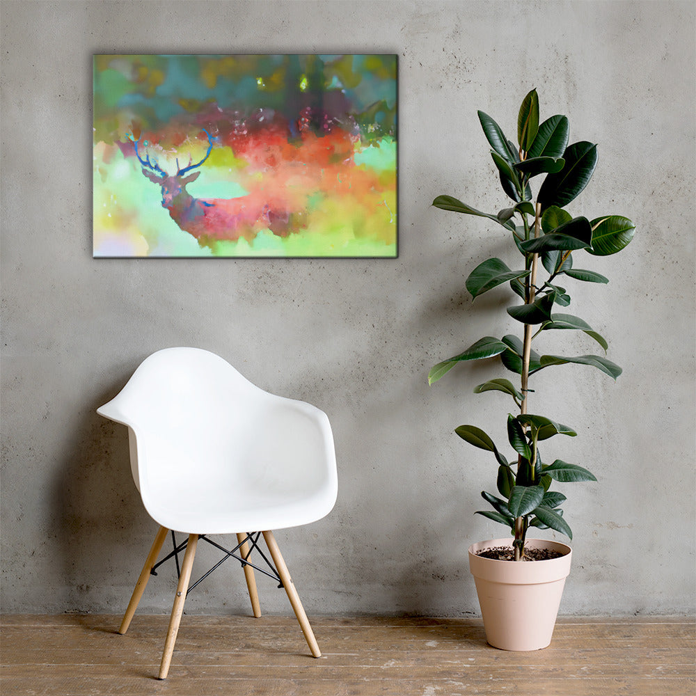 Elk in the Clearing, Animal Life, Digital Art, Canvas Print, High Quality Image, For Home Decor & Interior Design