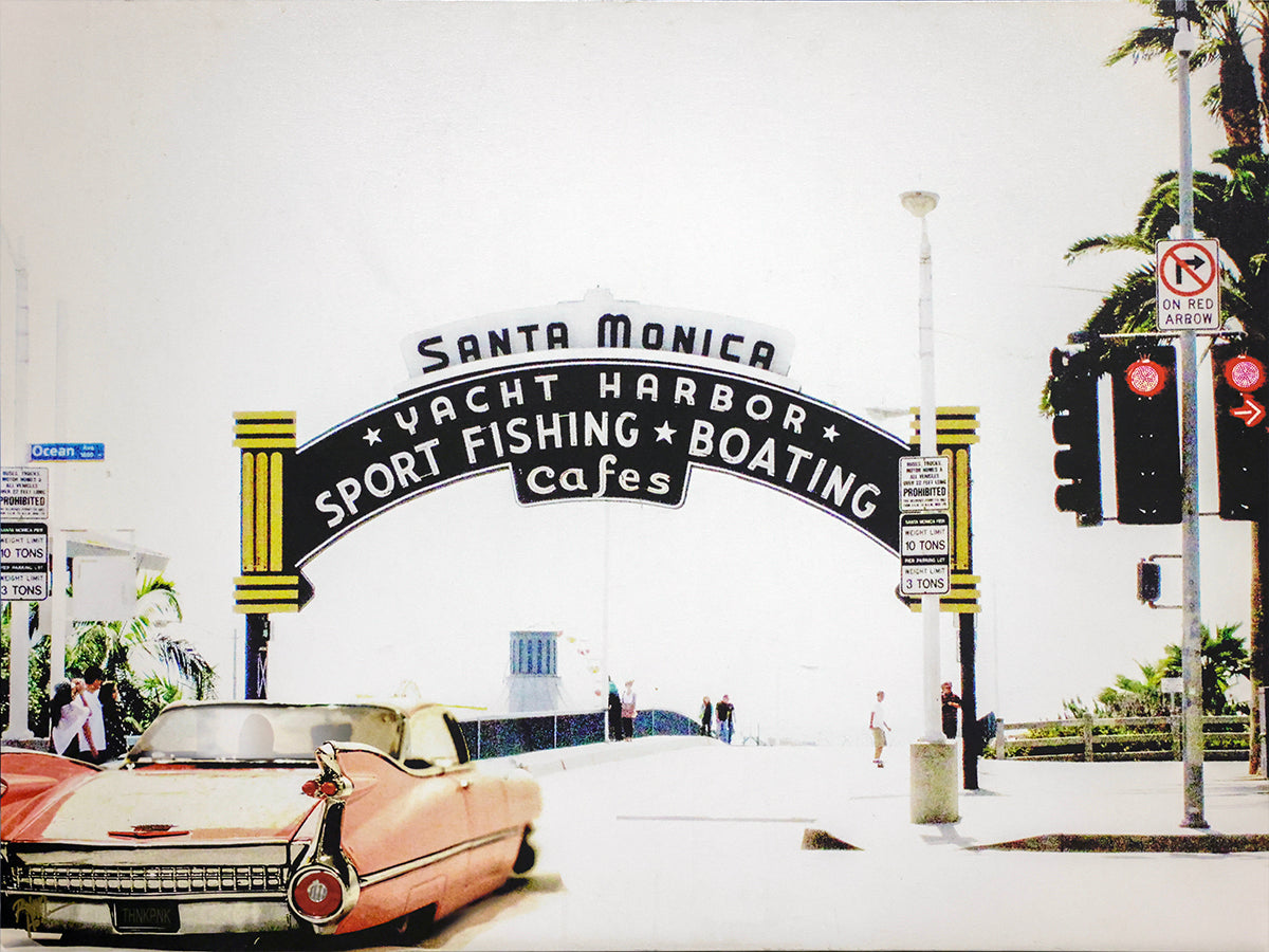 "Life in the Pink, Santa Monica", 40"w x 30"h Photographic Print on Canvas