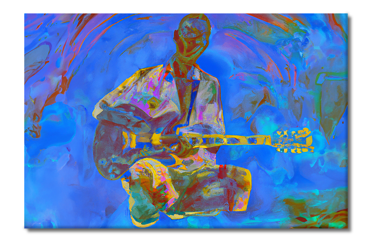 Jazz Guitar, Portraits, Digital Art, Canvas Print, High Quality Image, For Home Decor & Interior Design