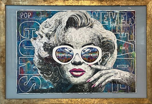 "Marilyn Monroe", Limited Edition Print on Handmade Paper, Mounted in Frame, by Brayden Bugazzi
