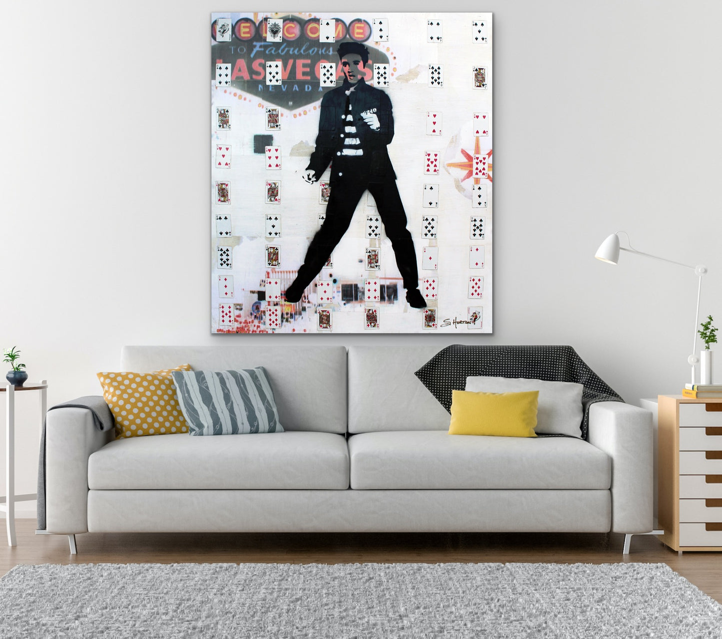 "Viva Las Elvis", 42"w x 48"h, Mixed Media on Board