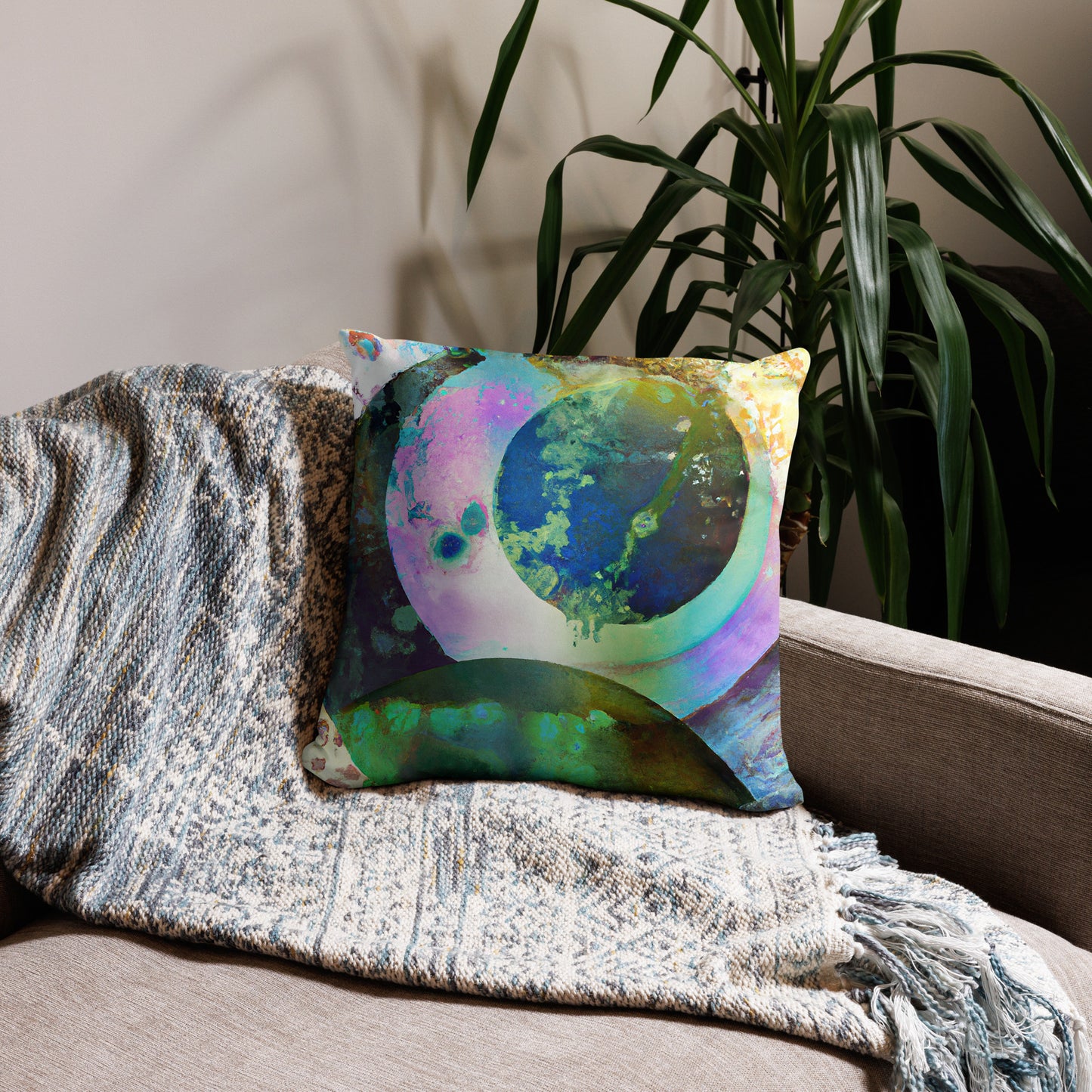 Celestials, Abstract, Decorative Throw Pillow, High Quality Image, For Home Decor and Interior Design