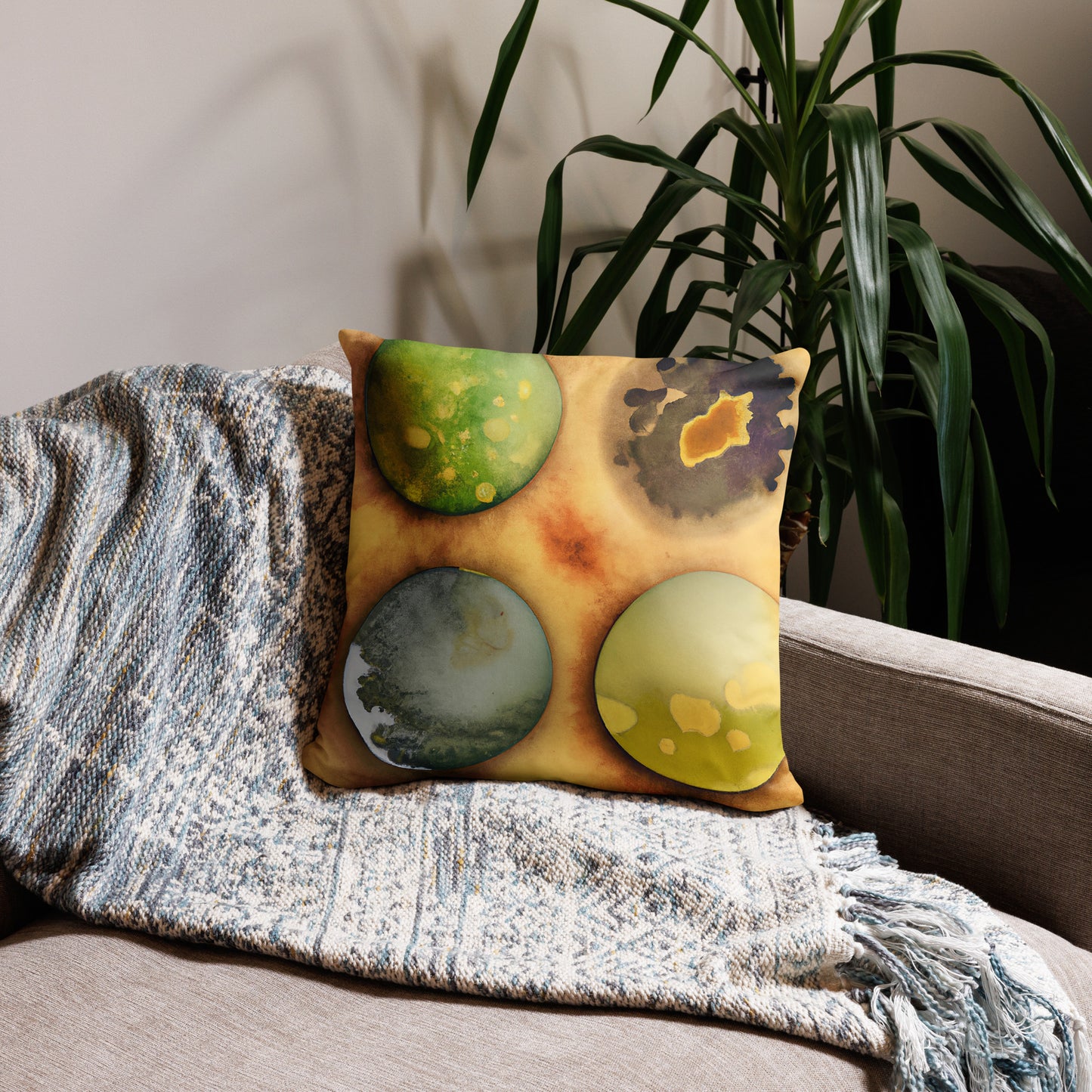 Celestials, Abstract, Decorative Throw Pillow, High Quality Image, For Home Decor and Interior Design