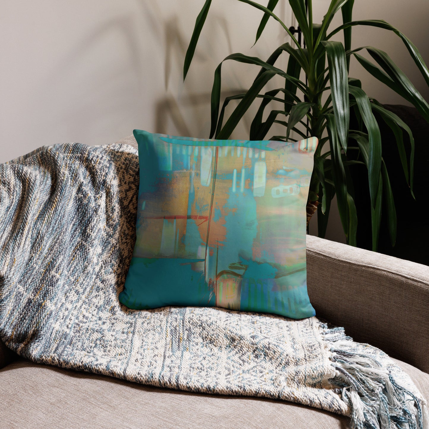 Citycentric Series, Abstract, Decorative Throw Pillow, High Quality Image, For Home Decor and Interior Design