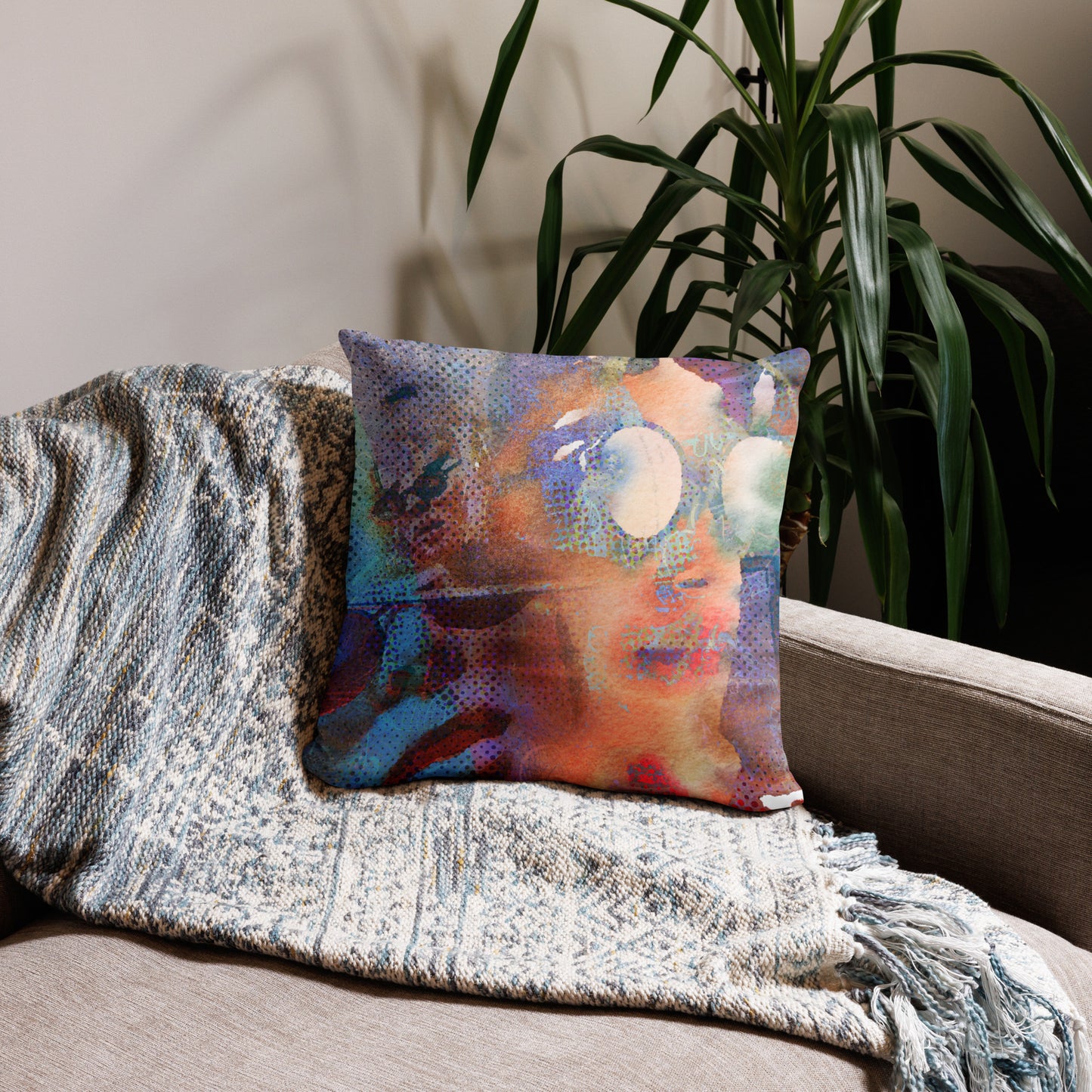 She Vibes, Abstract, Decorative Throw Pillow, High Quality Image, For Home Decor and Interior Design