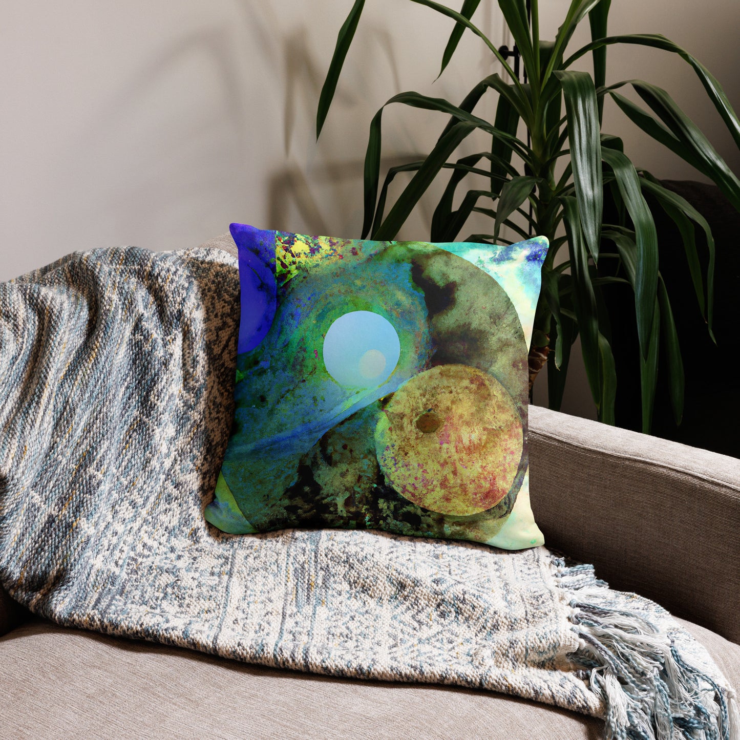 Celestials, Abstract, Decorative Throw Pillow, High Quality Image, For Home Decor and Interior Design