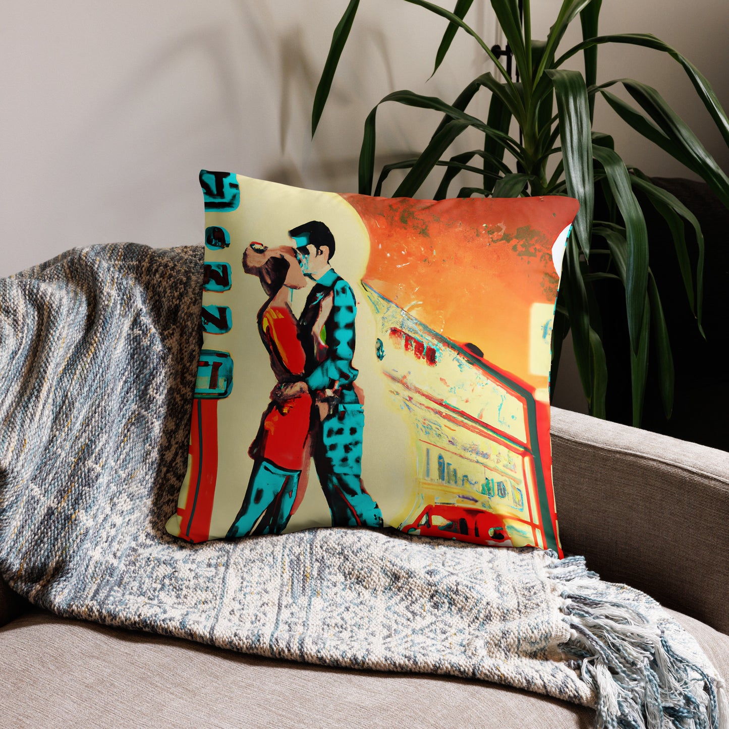 Neon Love Series, Decorative Throw Pillow, High Quality Image, For Home Decor and Interior Design