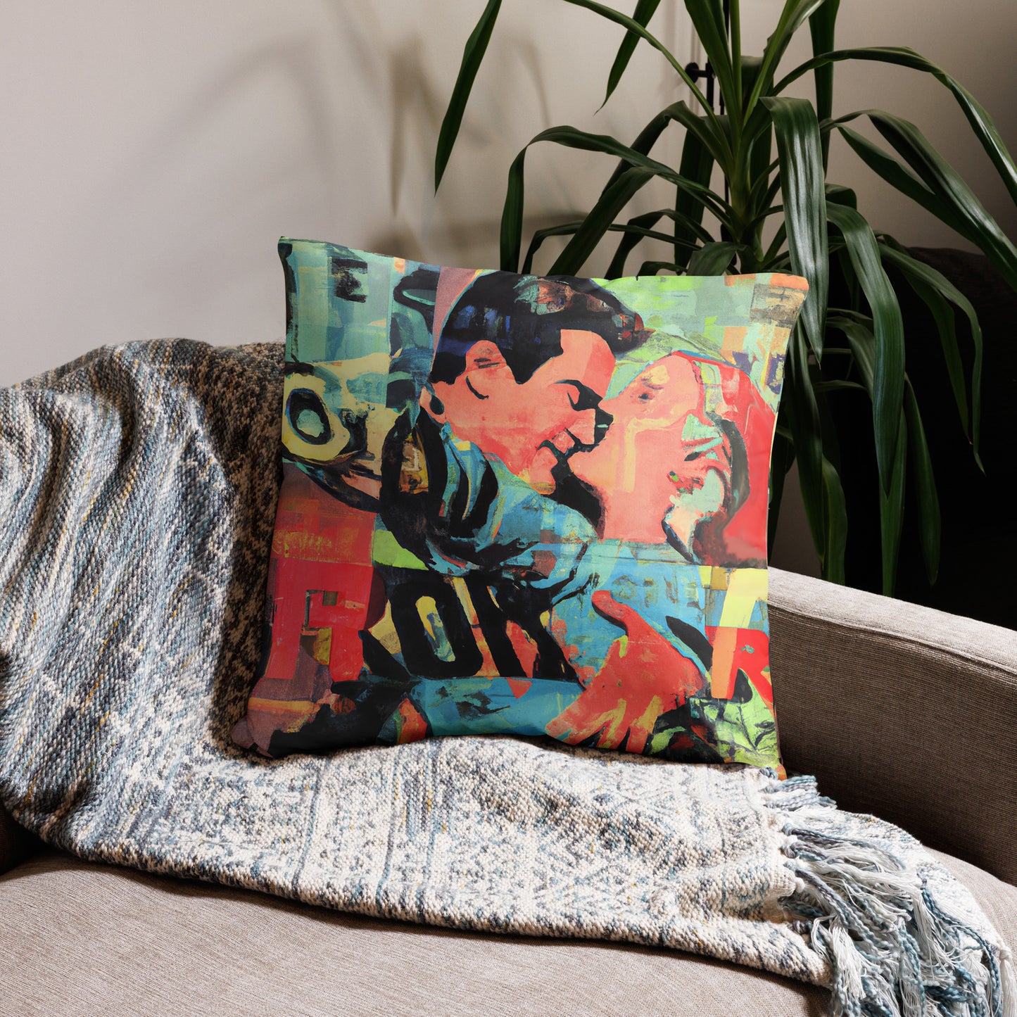 Neon Love Series, Decorative Throw Pillow, High Quality Image, For Home Decor and Interior Design