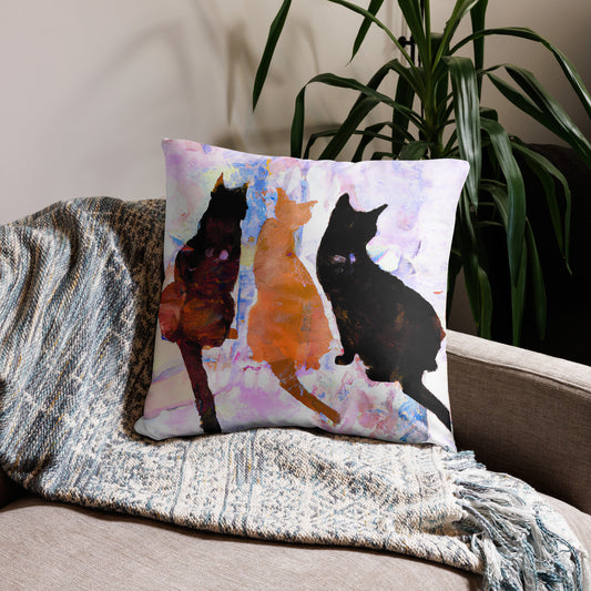 Cats, Animal Life, Surreal, Decorative Throw Pillow, High Quality Image, For Home Decor and Interior Design