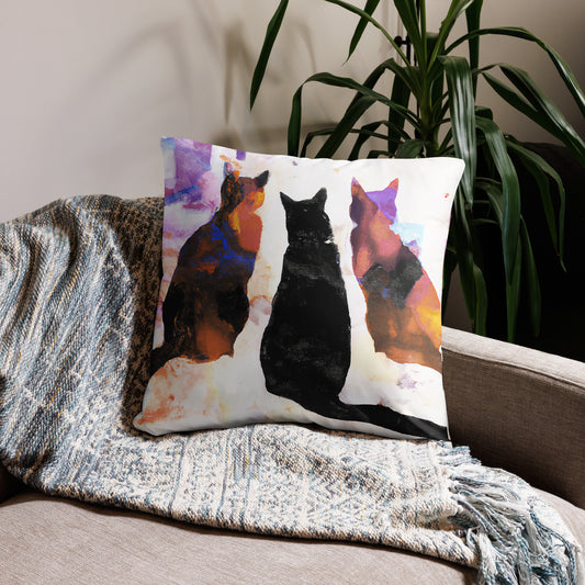 Cats, Animal Life, Surreal, Decorative Throw Pillow, High Quality Image, For Home Decor and Interior Design