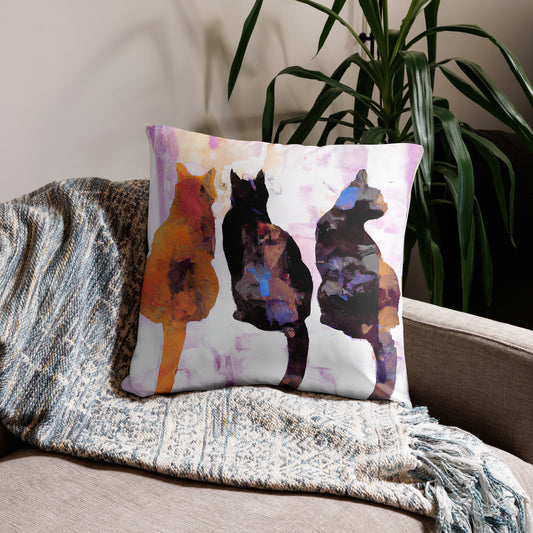 Cats, Animal Life, Surreal, Decorative Throw Pillow, High Quality Image, For Home Decor and Interior Design