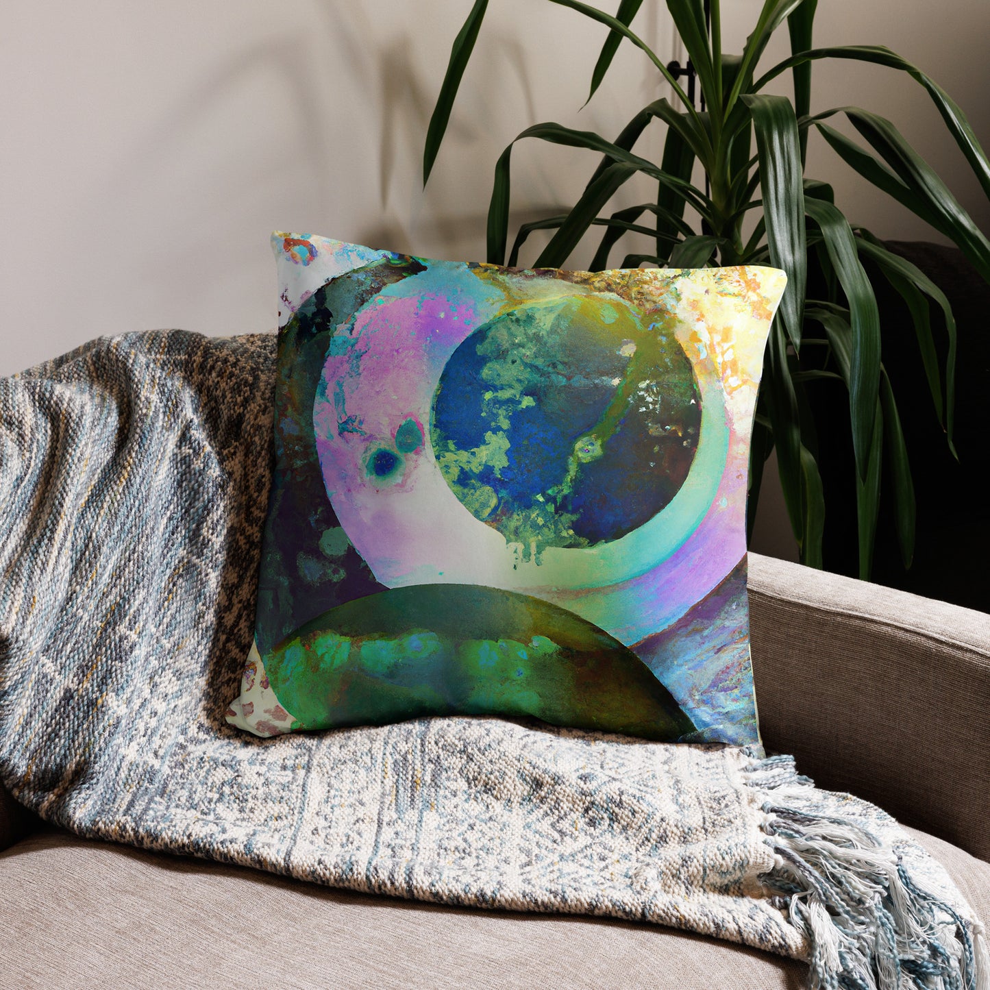 Celestials, Abstract, Decorative Throw Pillow, High Quality Image, For Home Decor and Interior Design