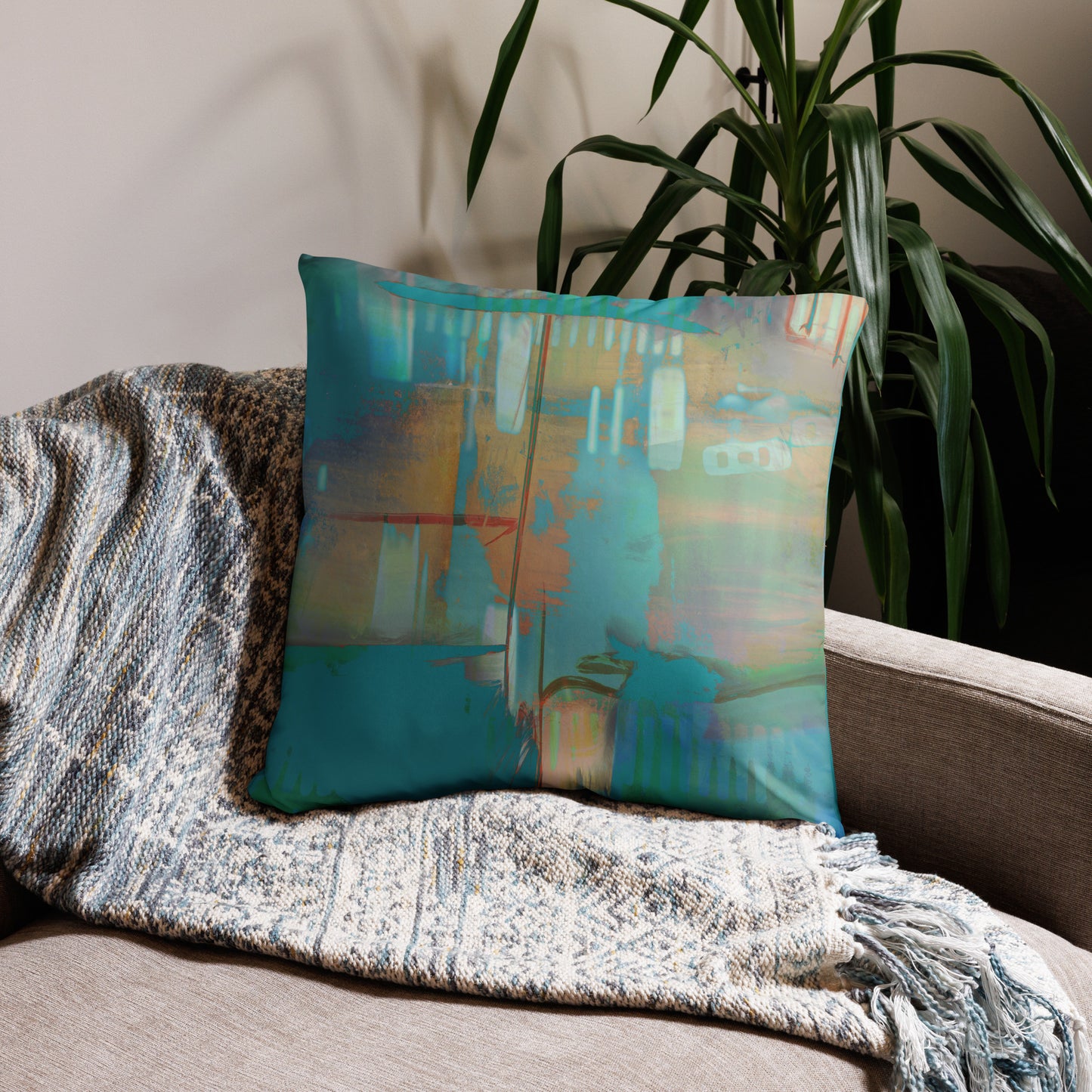 Citycentric Series, Abstract, Decorative Throw Pillow, High Quality Image, For Home Decor and Interior Design