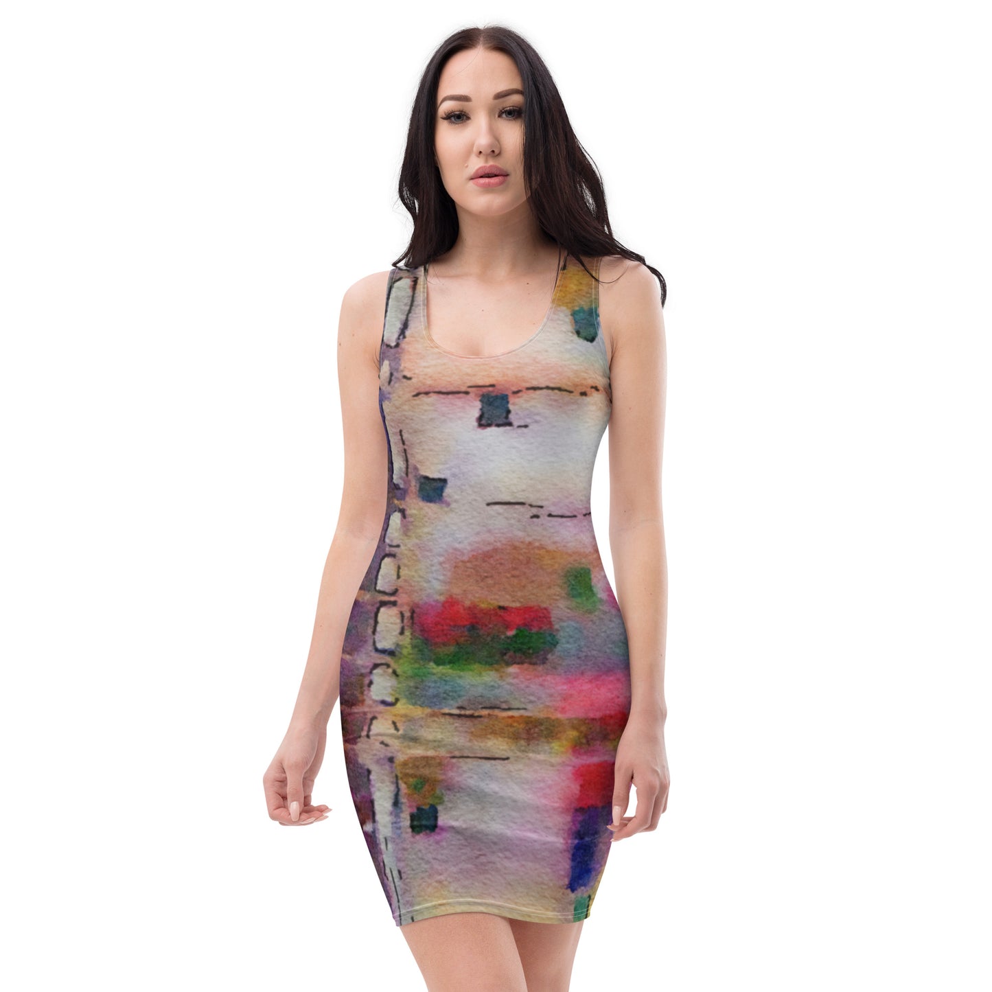 Abstract, Tank Dress, Original Art, Womens, Lightweight, Wrinkle Free, Wash and Wear Fabric, Modern Casual Style and Fashion