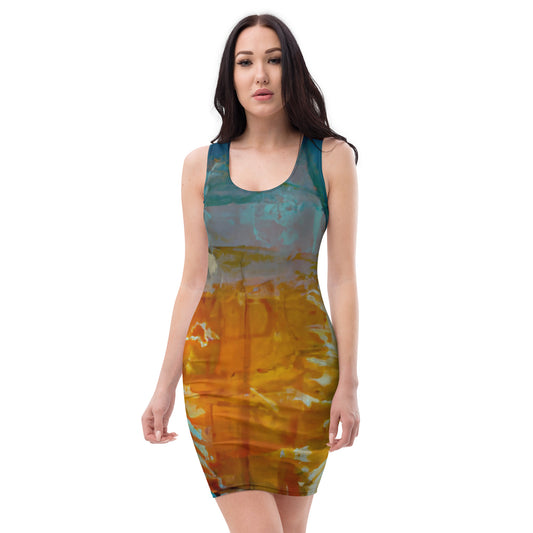 Abstract, Tank Dress, Original Art, Womens, Lightweight, Wrinkle Free, Wash and Wear Fabric, Modern Casual Style and Fashion