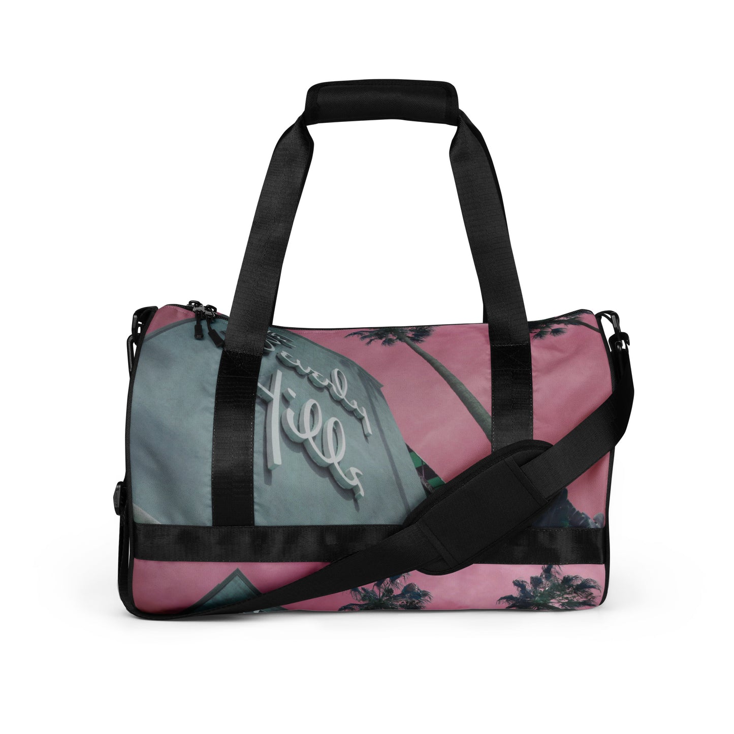 Beverly Hills Hotel Pink Sky All-Over Print Gym Bag