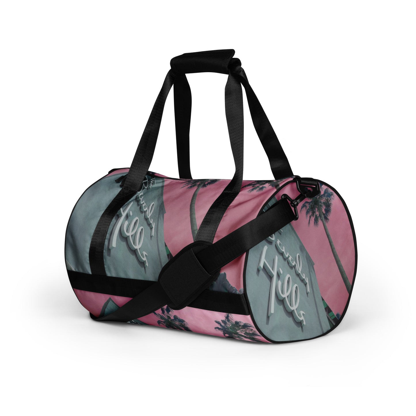 Beverly Hills Hotel Pink Sky All-Over Print Gym Bag