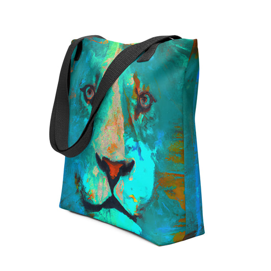 "Lion's Stare" Animal Life Tote Bag, Apparel & Accessories