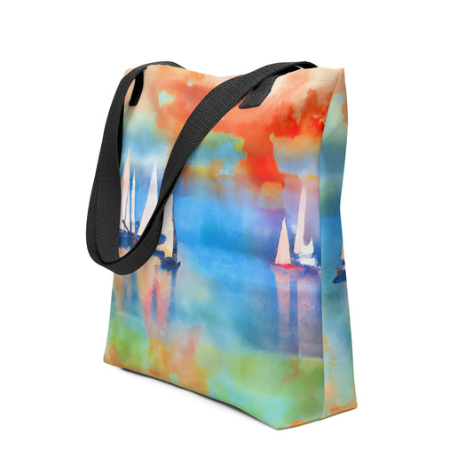 Sailboats on Water Tote Bag, Apparel & Accessories