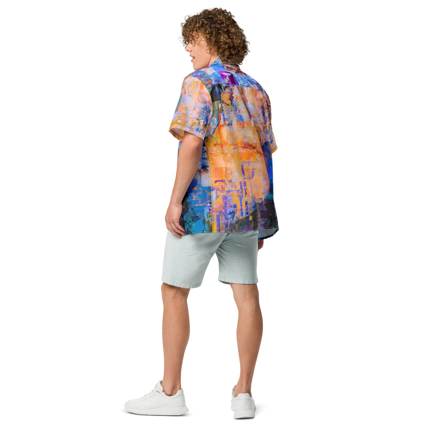 Abstract Unisex Button Shirt