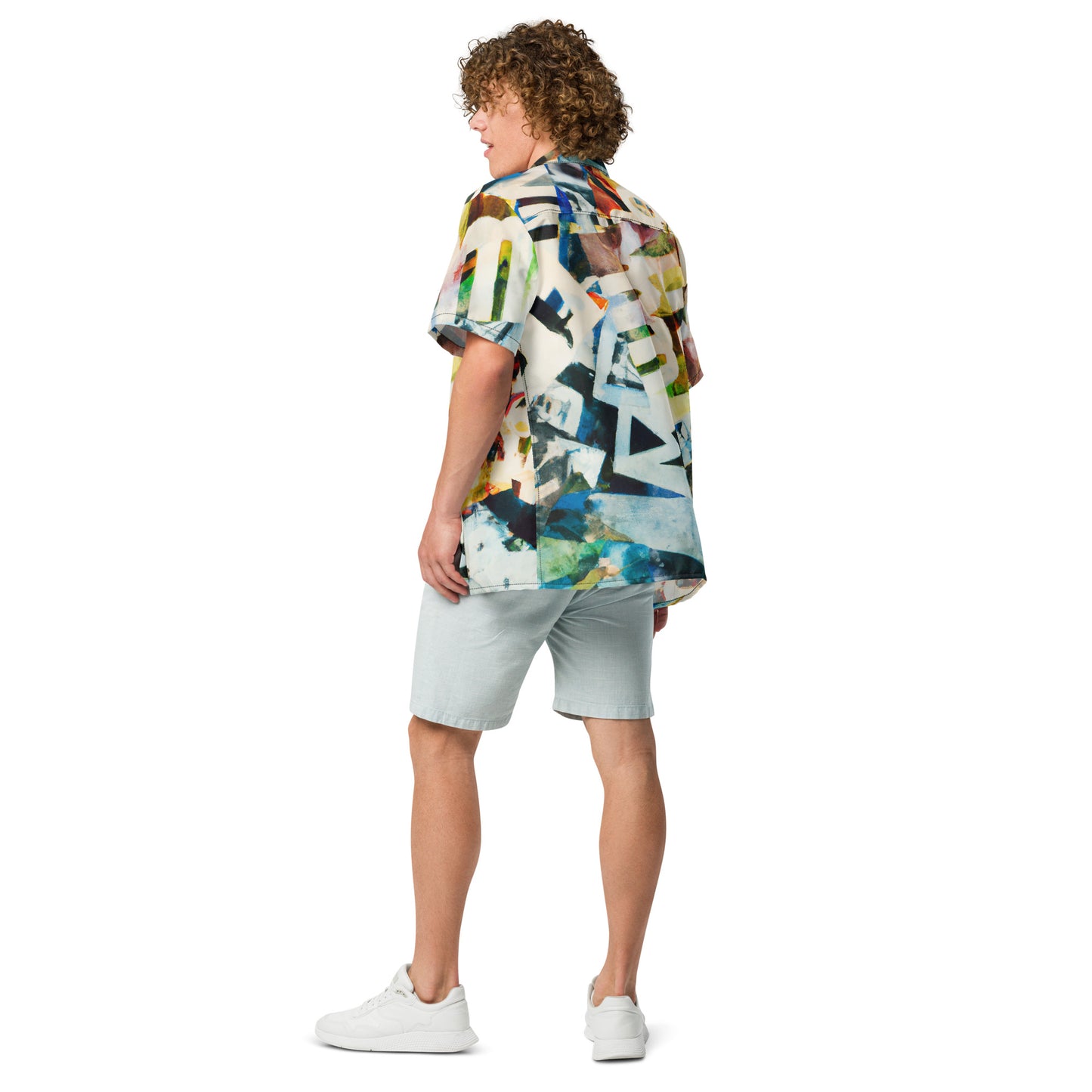 Abstract Unisex Button Shirt