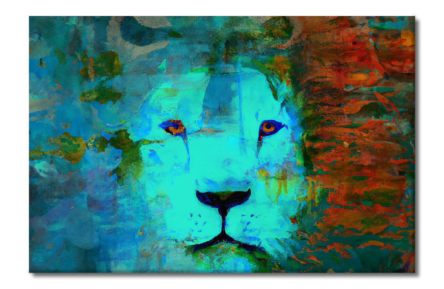 Lion Stare, Animal Life, Digital Art, Canvas Print, High Quality Image, For Home Decor & Interior Design