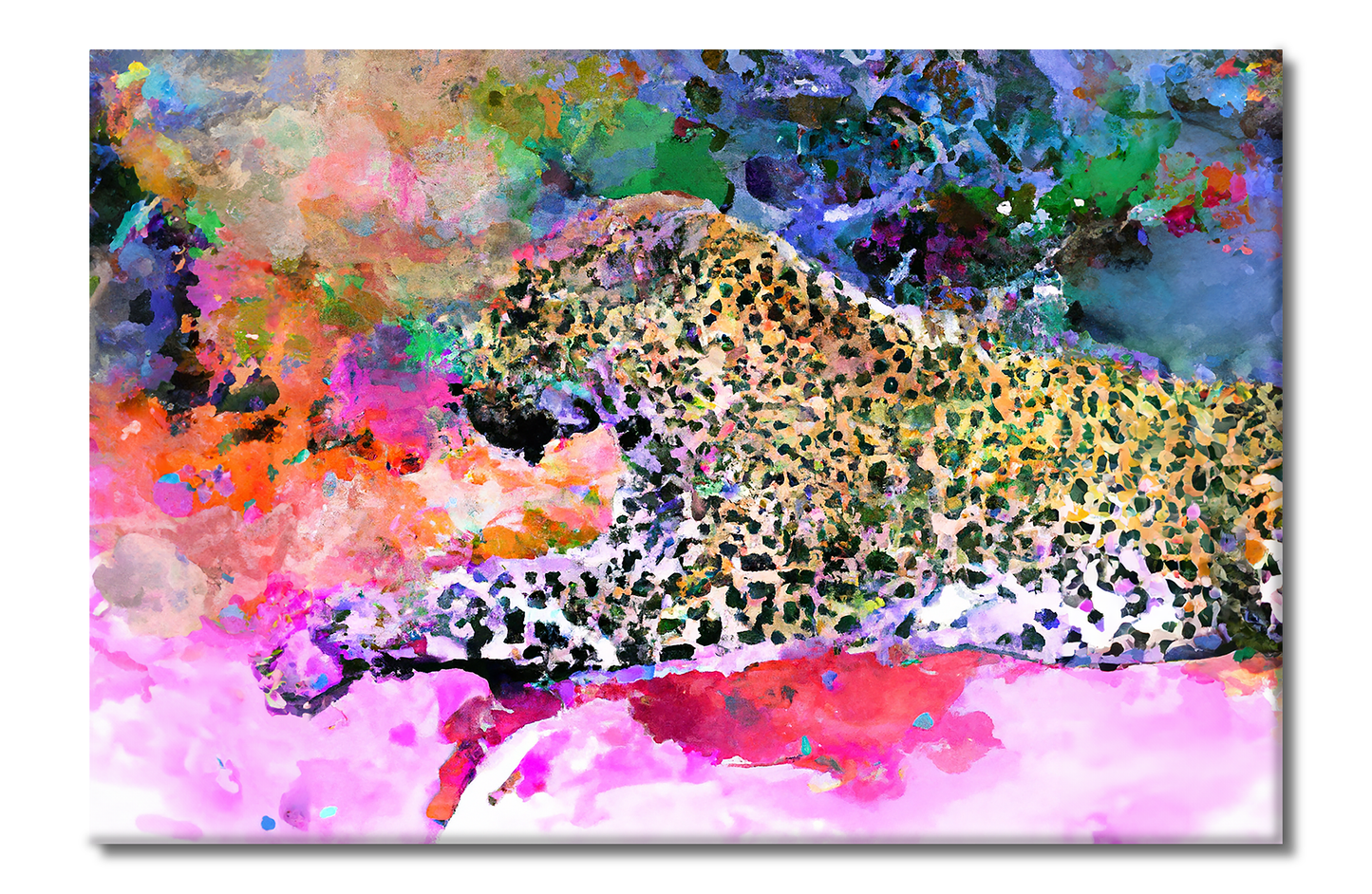 Leopard, Animal Life, Surreal, Parody, Digital Art, Canvas Print, High Quality Image, For Home Decor & Interior Design