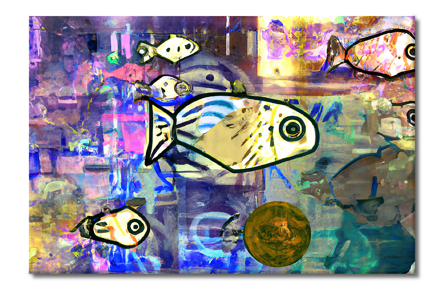 Fish, Animal Life, Digital Art, Canvas Print, High Quality Image, For Home Decor & Interior Design