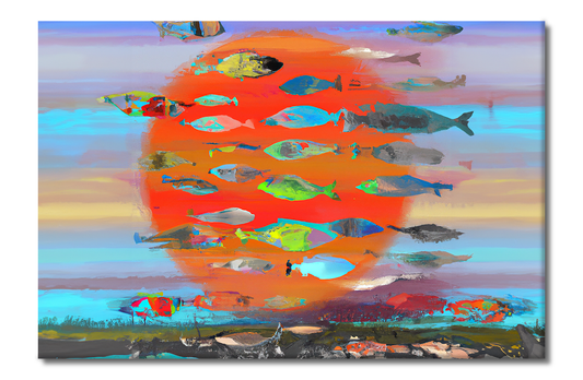 Fish, Animal Life, Digital Art, Canvas Print, High Quality Image, For Home Decor & Interior Design