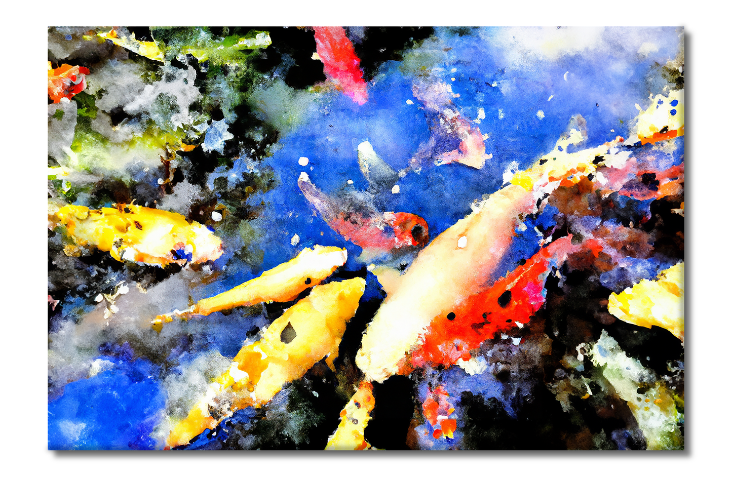 Koi, Animal Life, Digital Art, Canvas Print, High Quality Image, For Home Decor & Interior Design