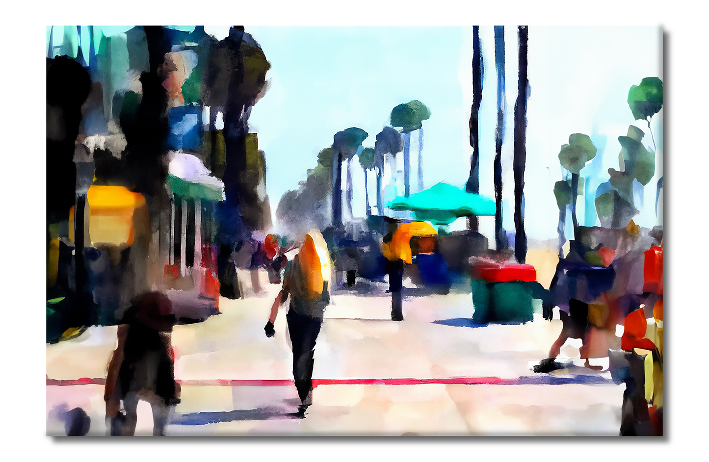 Venice Boardwalk, Beach Life, Digital Art, Canvas Print, High Quality Image, For Home Decor & Interior Design