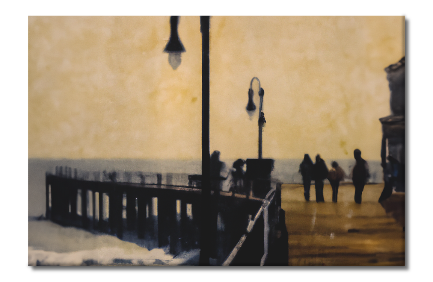 On The Pier at Sunset, Beach Life, Digital Art, Canvas Print, High Quality Image, For Home Decor & Interior Design