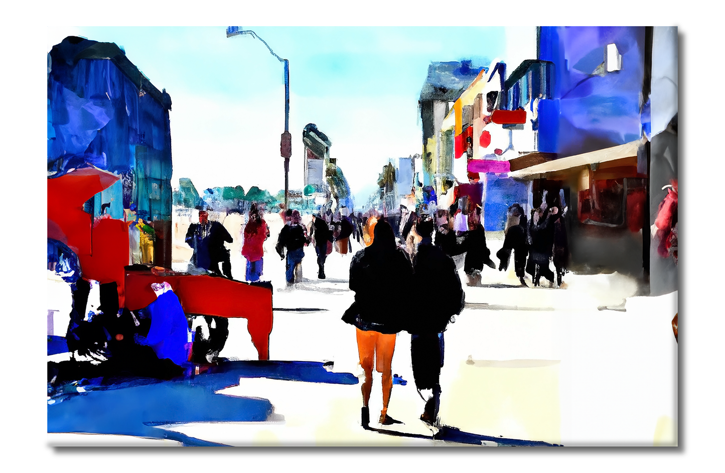 Down the Boardwalk, Beach Life, Digital Art, Canvas Print, High Quality Image, For Home Decor & Interior Design