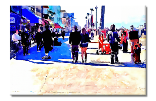 Venice Boardwalk, Beach Life, Digital Art, Canvas Print, High Quality Image, For Home Decor & Interior Design