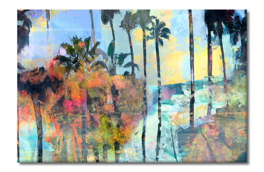 Palm Trees By The Ocean, Scenics, Digital Art, Canvas Print, High Quality Image, For Home Decor & Interior Design