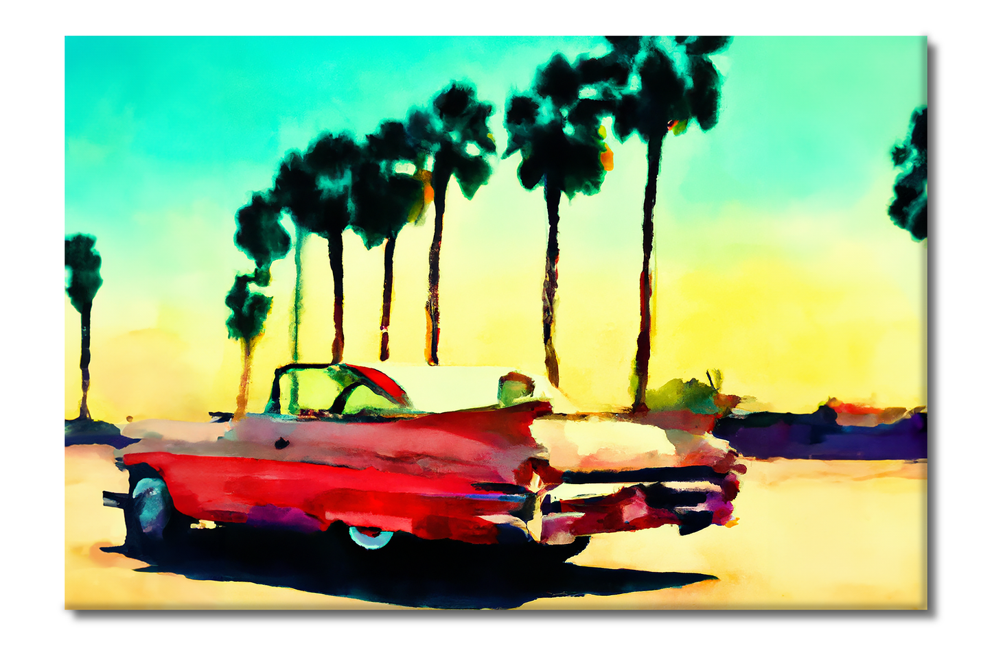 Beach Life, Pink Caddy, THNKPNK, Digital Art, Canvas Print, High Quality Image, For Home Decor & Interior Design