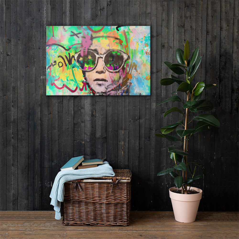 She Vibes, Sunglasses, Digital Art, Canvas Print, High Quality Image, For Home Decor & Interior Design