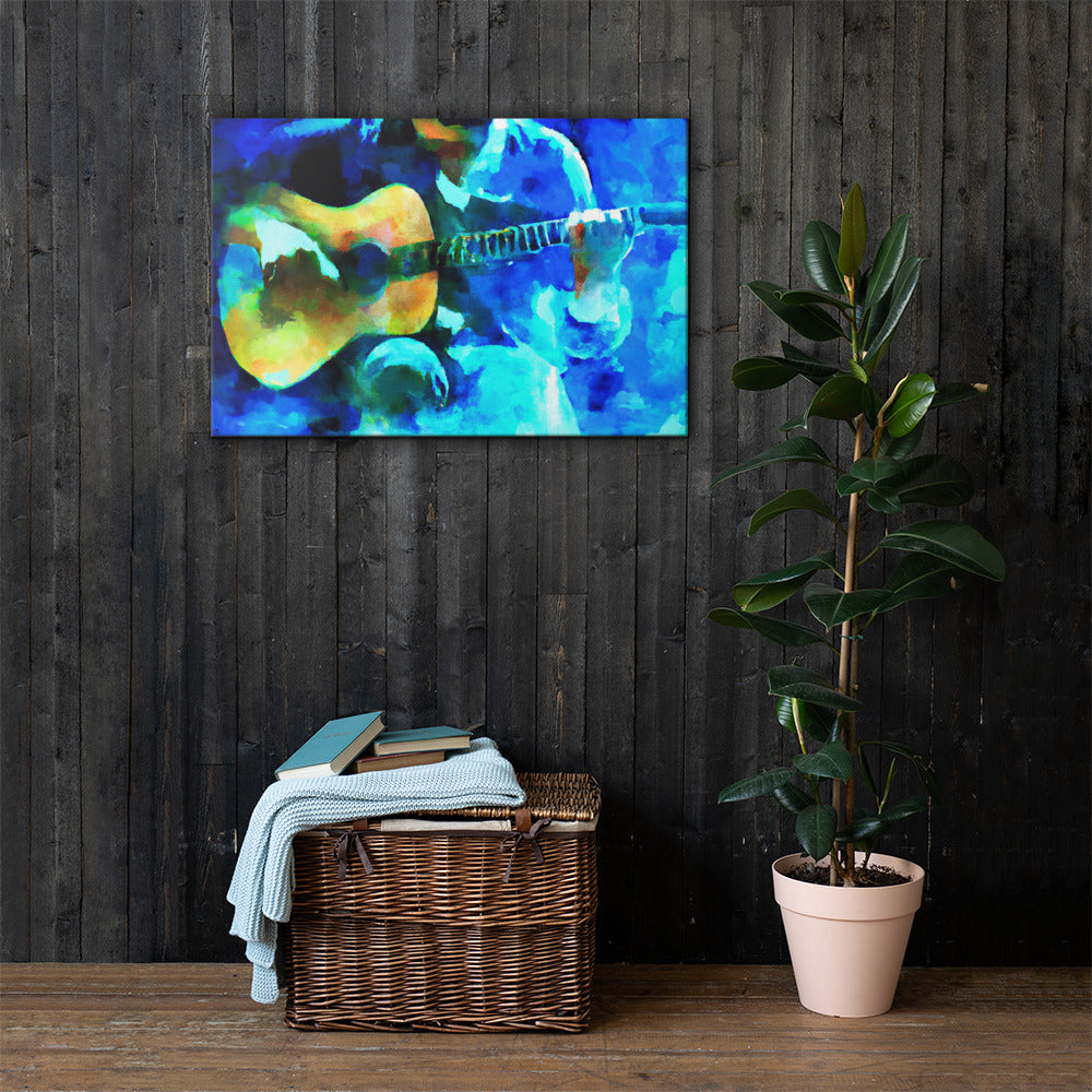 Guitar Player, Portraits, Digital Art, Canvas Print, High Quality Image, For Home Decor & Interior Design