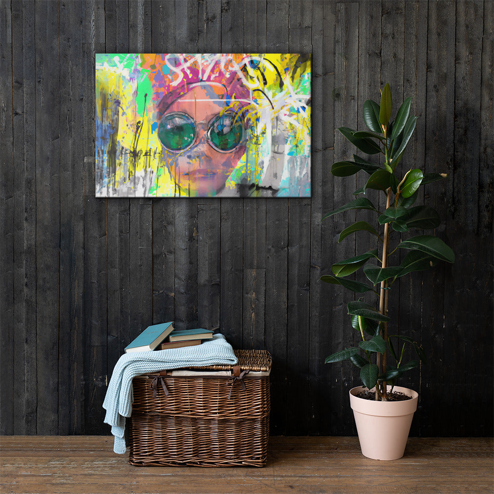 She Vibes, Sunglasses, Digital Art, Canvas Print, High Quality Image, For Home Decor & Interior Design