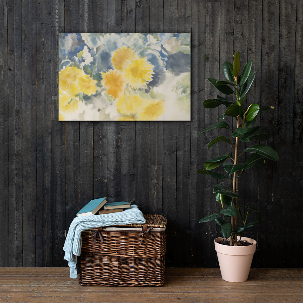 Yellow Flowers, Scenics, Digital Art, Canvas Print, High Quality Image, For Home Decor & Interior Design