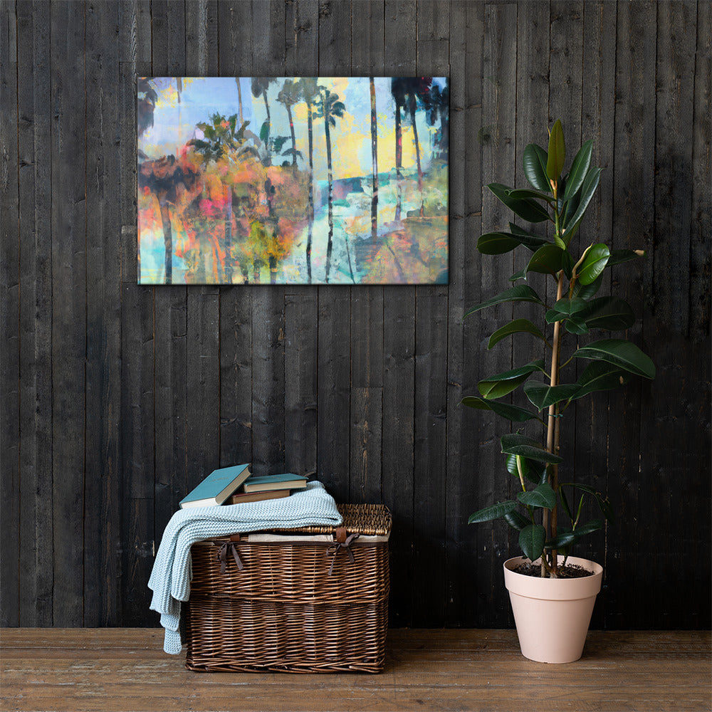 Palm Trees By The Ocean, Scenics, Digital Art, Canvas Print, High Quality Image, For Home Decor & Interior Design