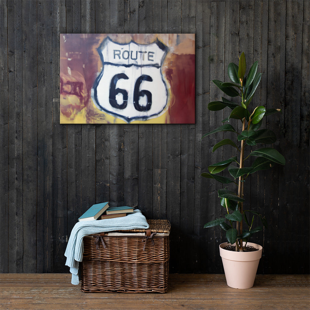 Sign, Route 66 Series, Digital Art, Canvas Print, High Quality Image, For Home Decor & Interior Design