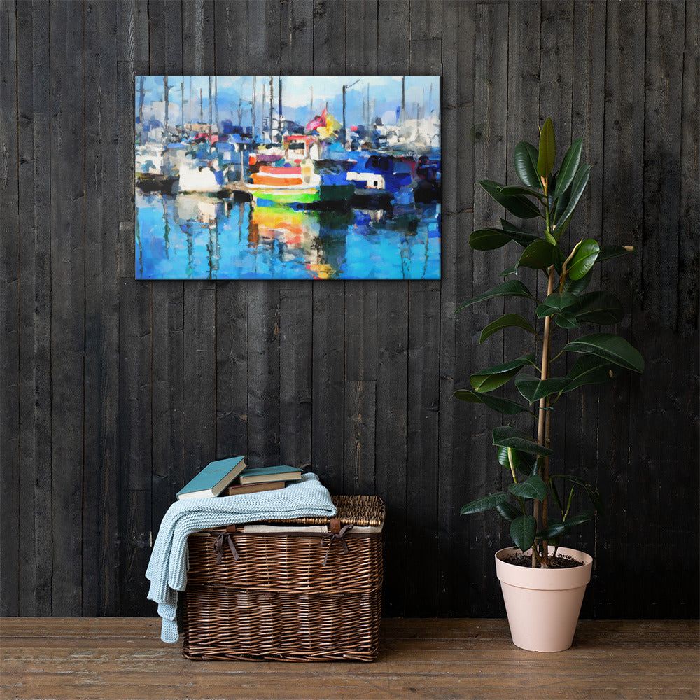 Sailboats on the Marina, Scenics, Digital Art, Canvas Print, High Quality Image, For Home Decor & Interior Design