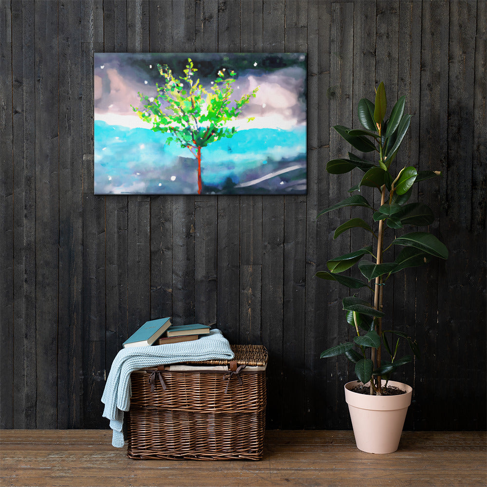 Tree by the Water, Scenics, Digital Art, Canvas Print, High Quality Image, For Home Decor & Interior Design