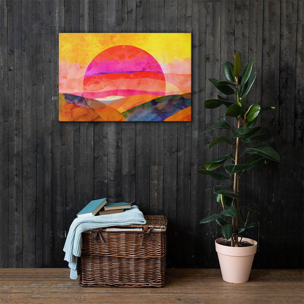 Setting Sun, Scenics, Digital Art, Canvas Print, High Quality Image, For Home Decor & Interior Design