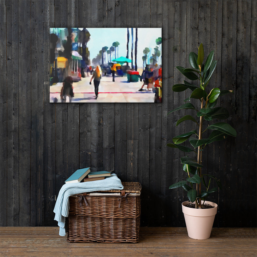 Venice Boardwalk, Beach Life, Digital Art, Canvas Print, High Quality Image, For Home Decor & Interior Design