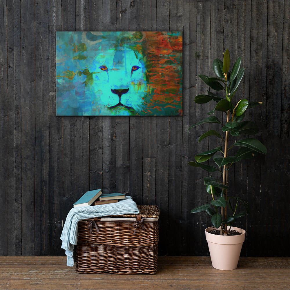 Lion Stare, Animal Life, Digital Art, Canvas Print, High Quality Image, For Home Decor & Interior Design