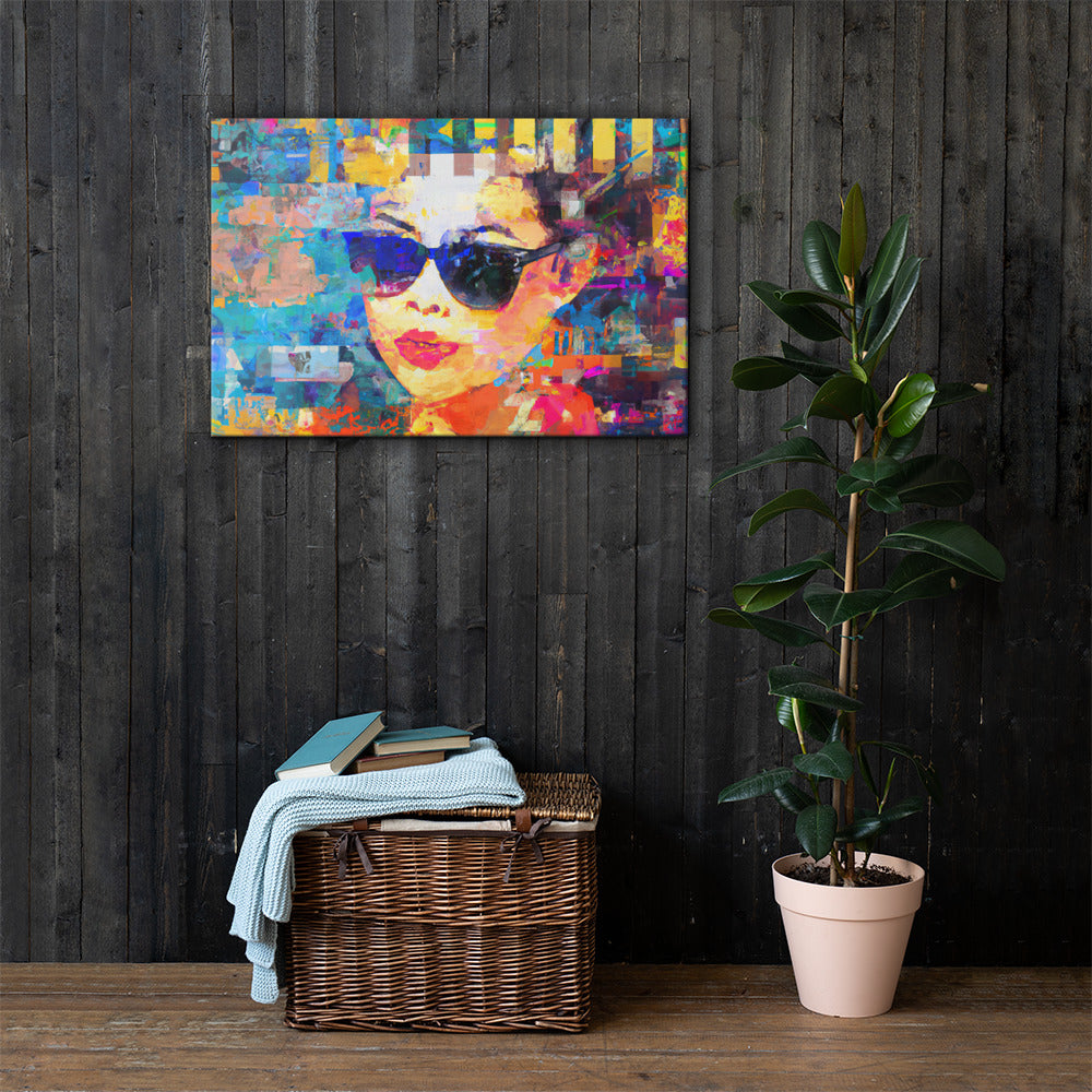 She Vibes, Sunglasses, Digital Art, Canvas Print, High Quality Image, For Home Decor & Interior Design